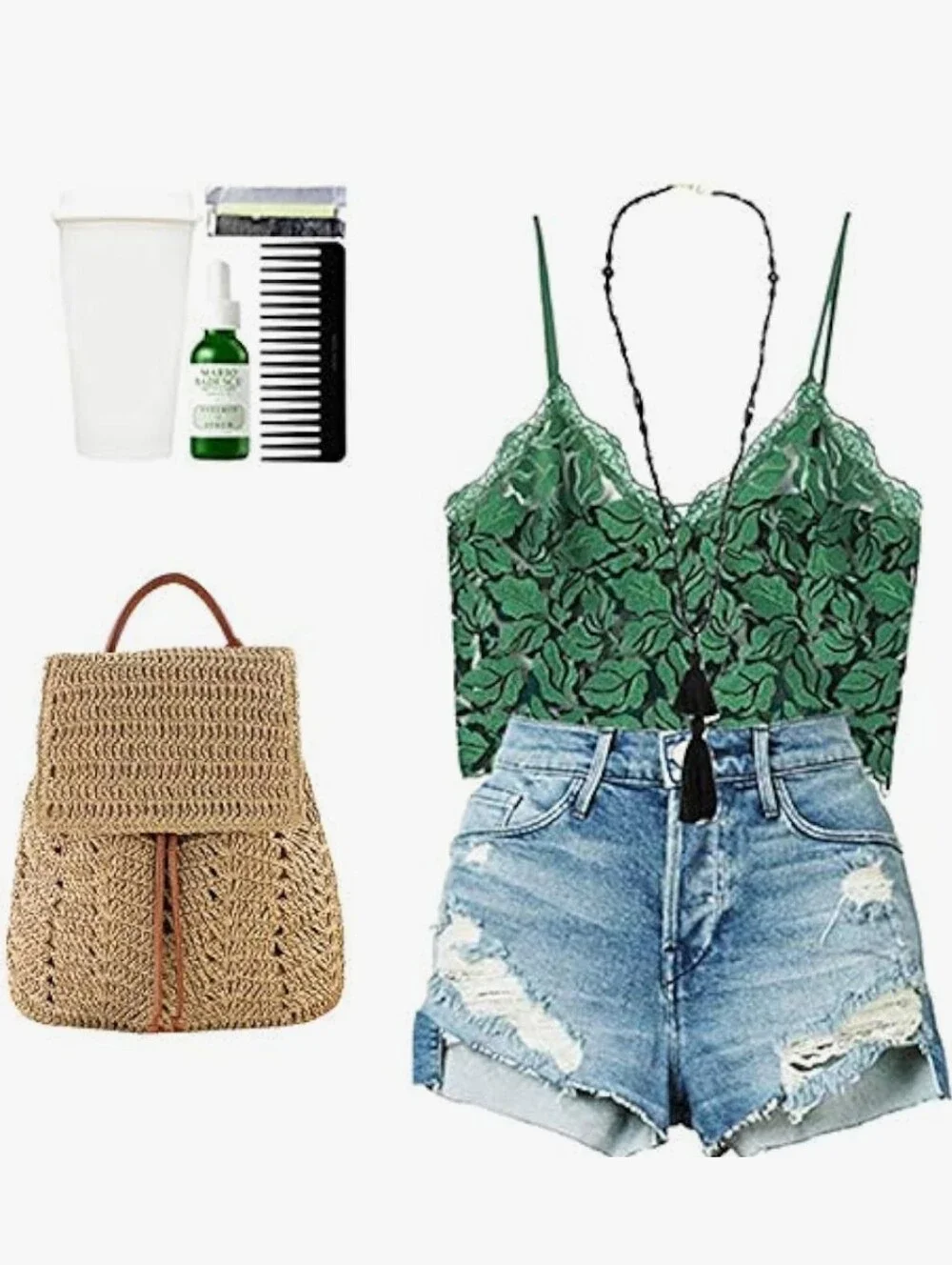 Woven Straw Backpack - Natural